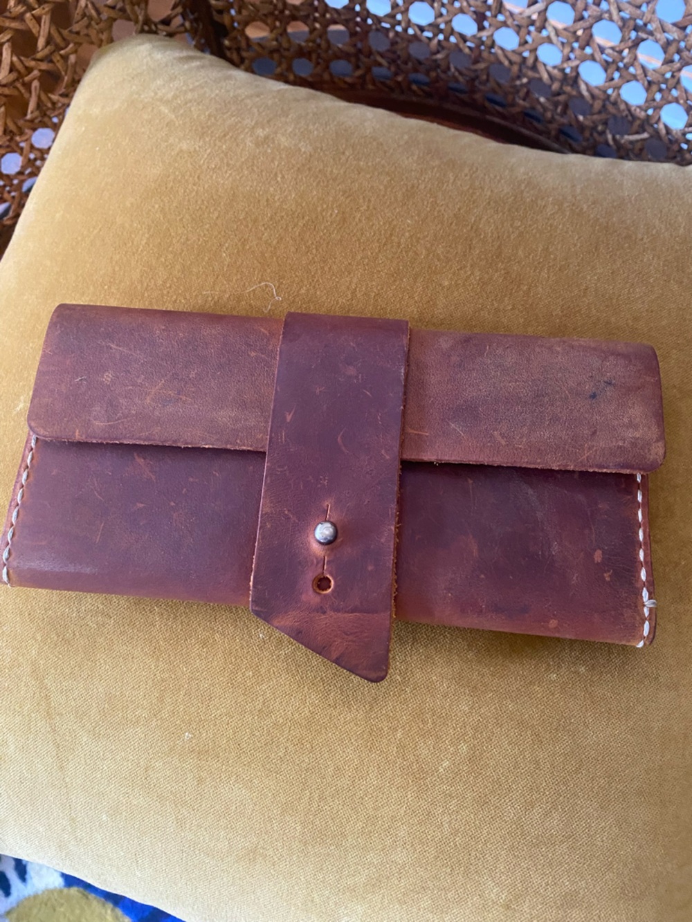 Handmade Leather Trifold Wallet